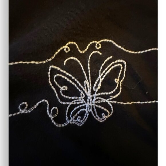 Women’s torrid 1 Black Embroider Butterflies Everyday Signature Jersey Crew Neck - Picture 8 of 10